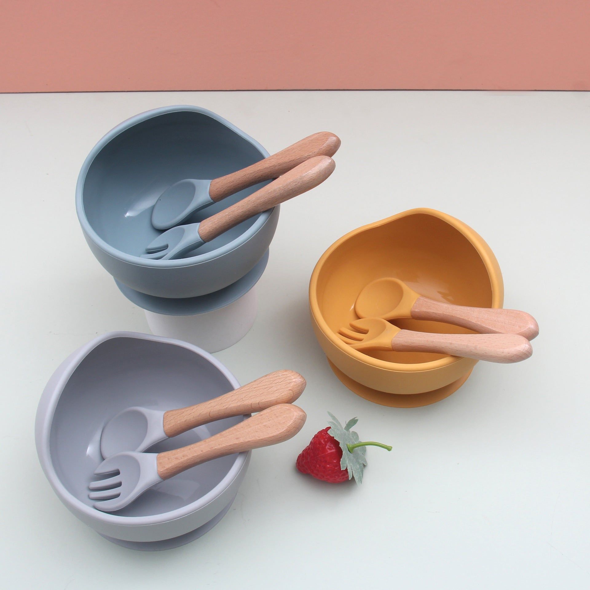 image-Silicone Baby Bowl Set - Suction Cup 3M+