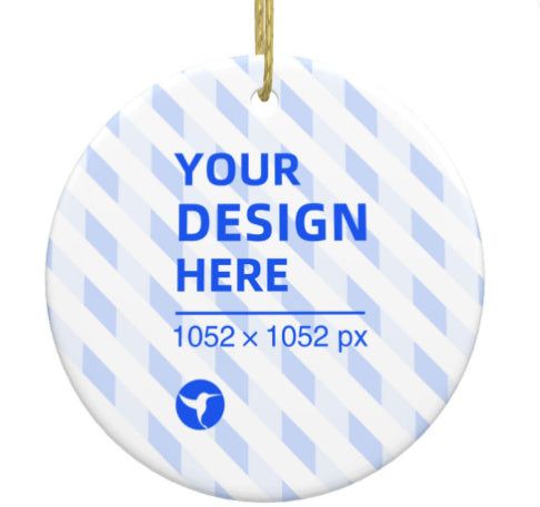 image-Christmas Ceramic Round Pendant - White Star Design