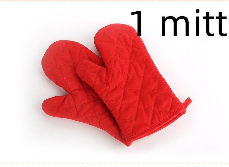 image-Microwave Oven Gloves Thickened Polyester Cotton - 28cm Plain