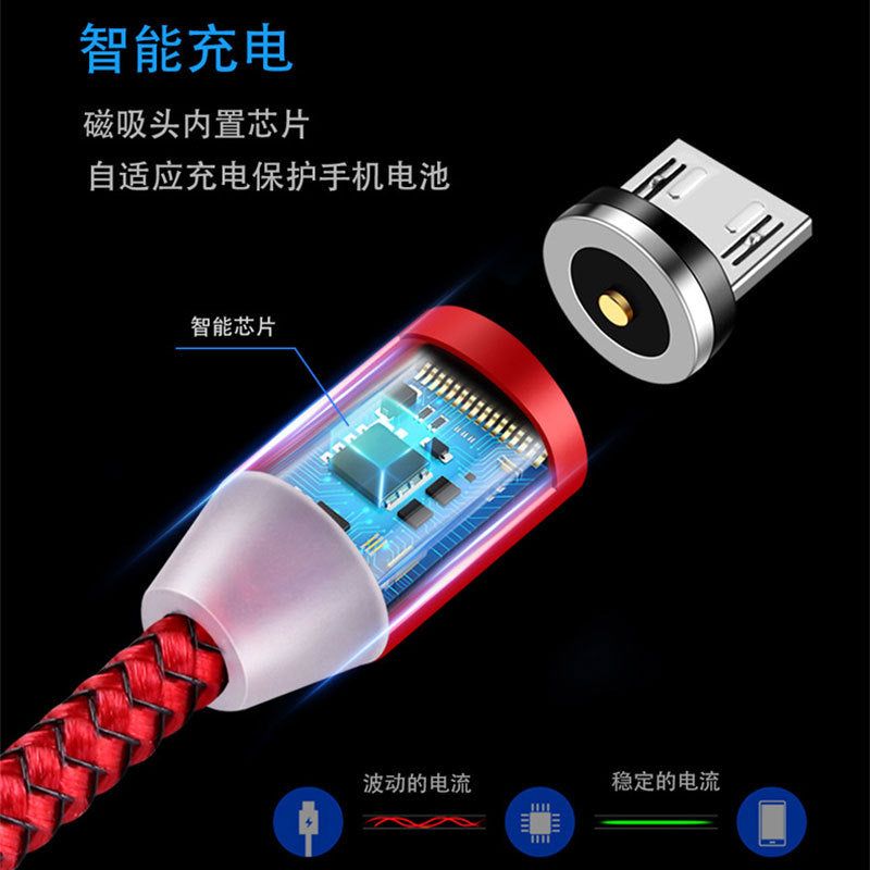 image-Magnetic 3-in-1 Charging Cable - USB 360° Black 