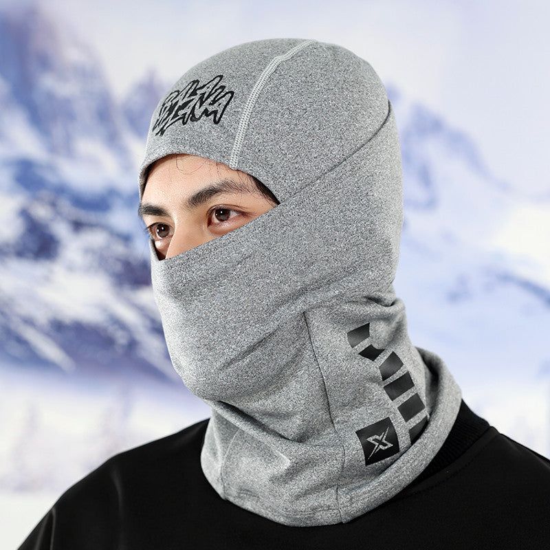 image-Velvet Windproof Ski Head Cover - Black 