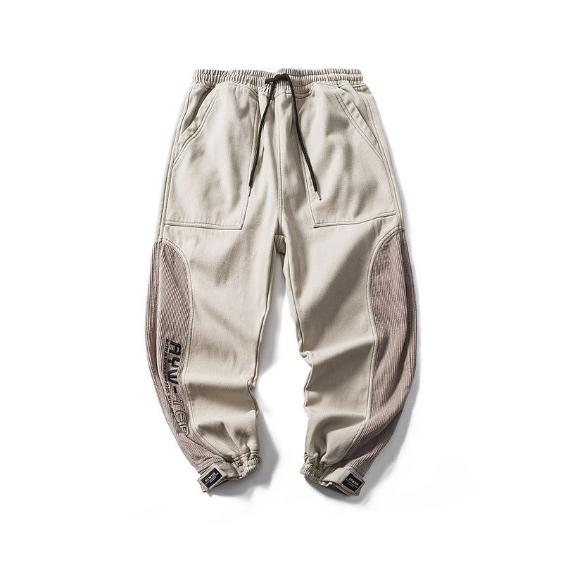image-Guye Men's Cargo Pants Cotton Light Grey 2XL