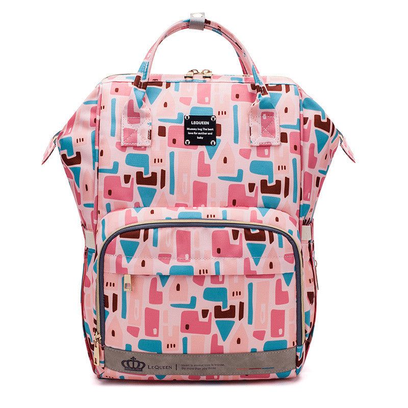 image-Mummy Maternity Bag - Nylon Zipper Backpack Diaper Bag, 30x22x39cm