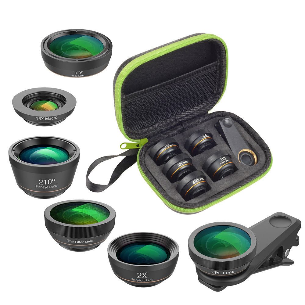 image-Universal 6 in 1 Mobile Phone Lens Kit for All Smartphones - Black