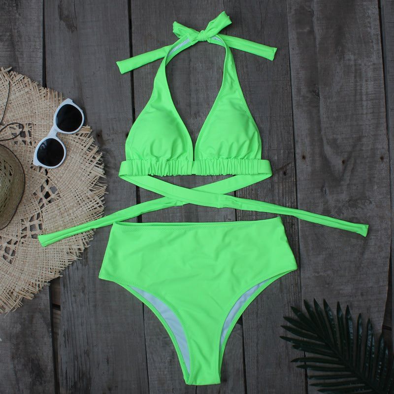image-Lu Xin High Waist Split Bikini - Black XL