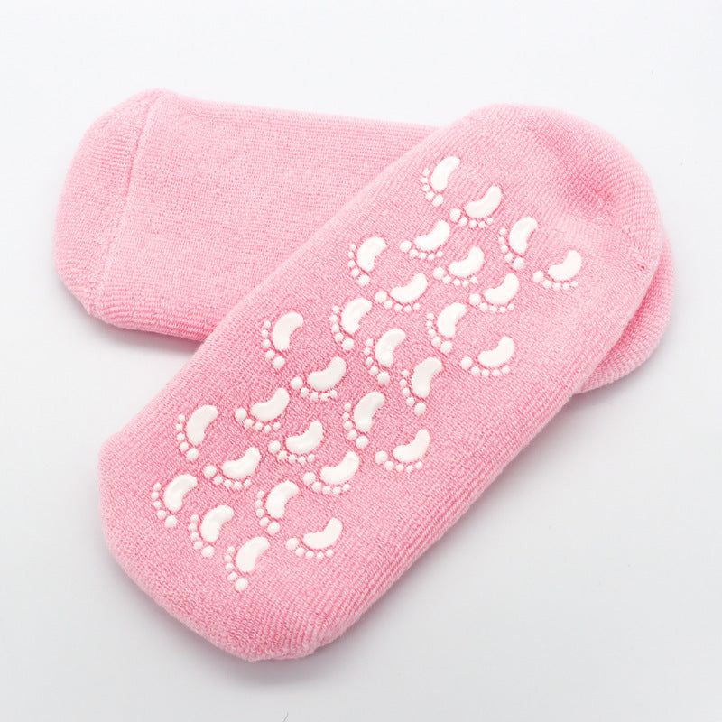 image-Cotton Gel Socks - Light Green Moisturizing