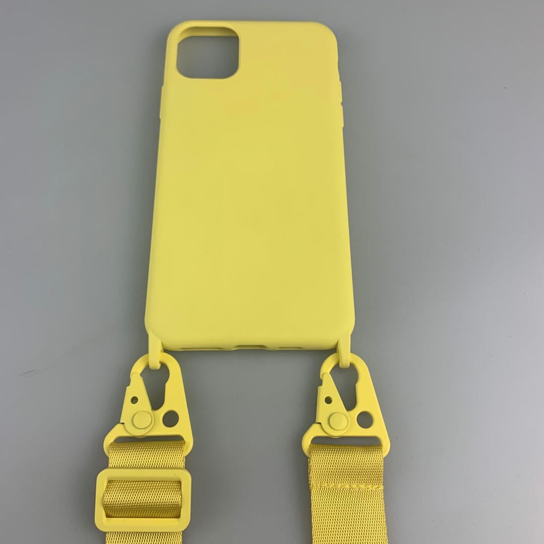 image-Liquid Silicone Crossbody Lanyard Case for iPhone 15 - Grey