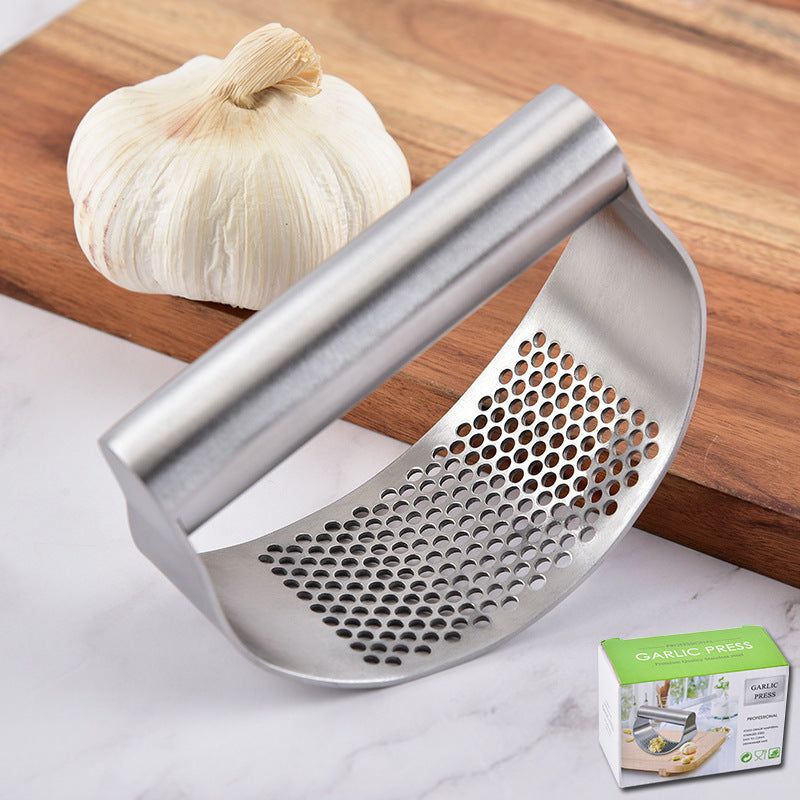 image-Garlic Press Stainless Steel Manual - Easy Clean 430 Steel