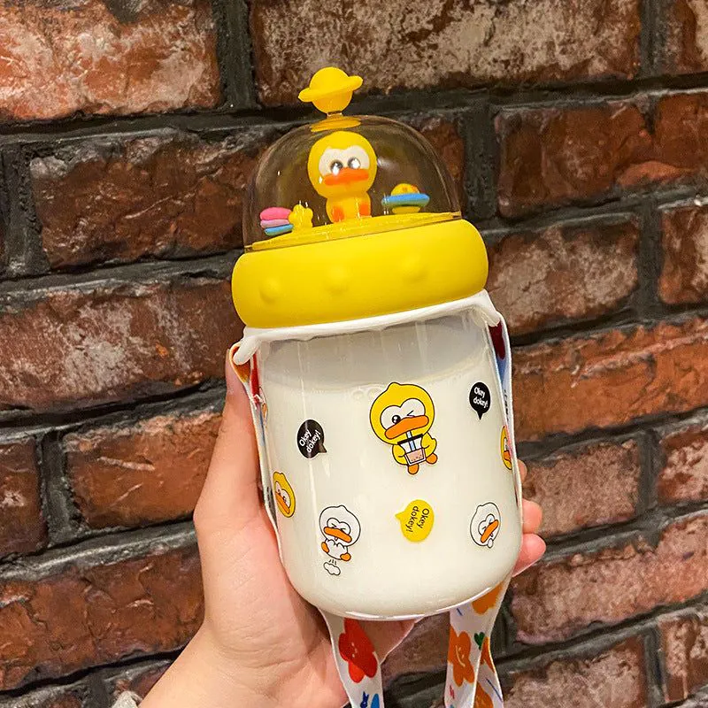 image-Cartoon Plastic Water Cup - Multi Duck Design - 17.5cm
