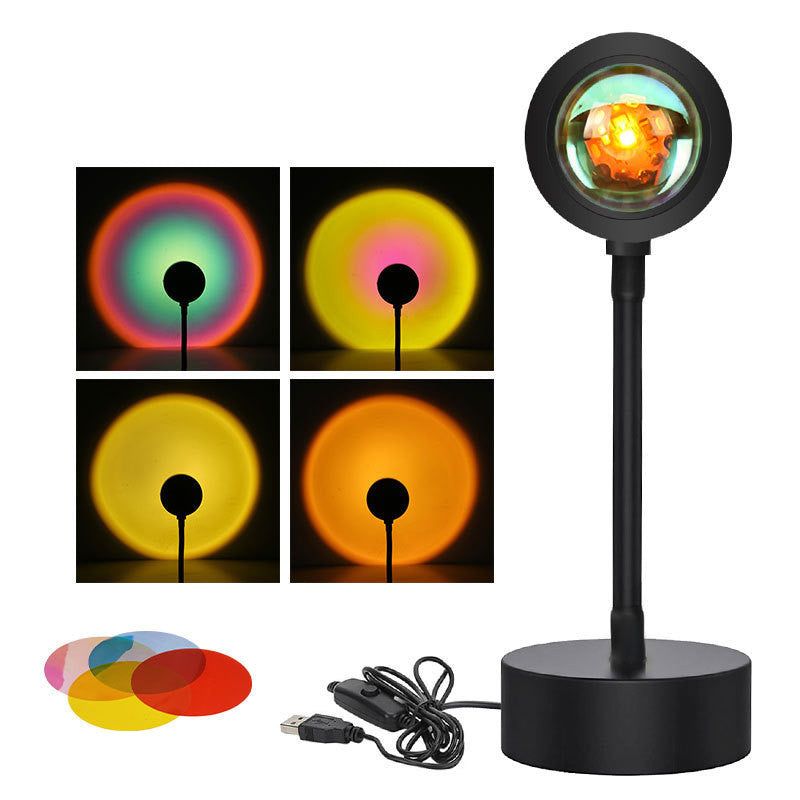 image-Sunset Projection Lamp - Adjustable Night Light Wall Decor 5V USB