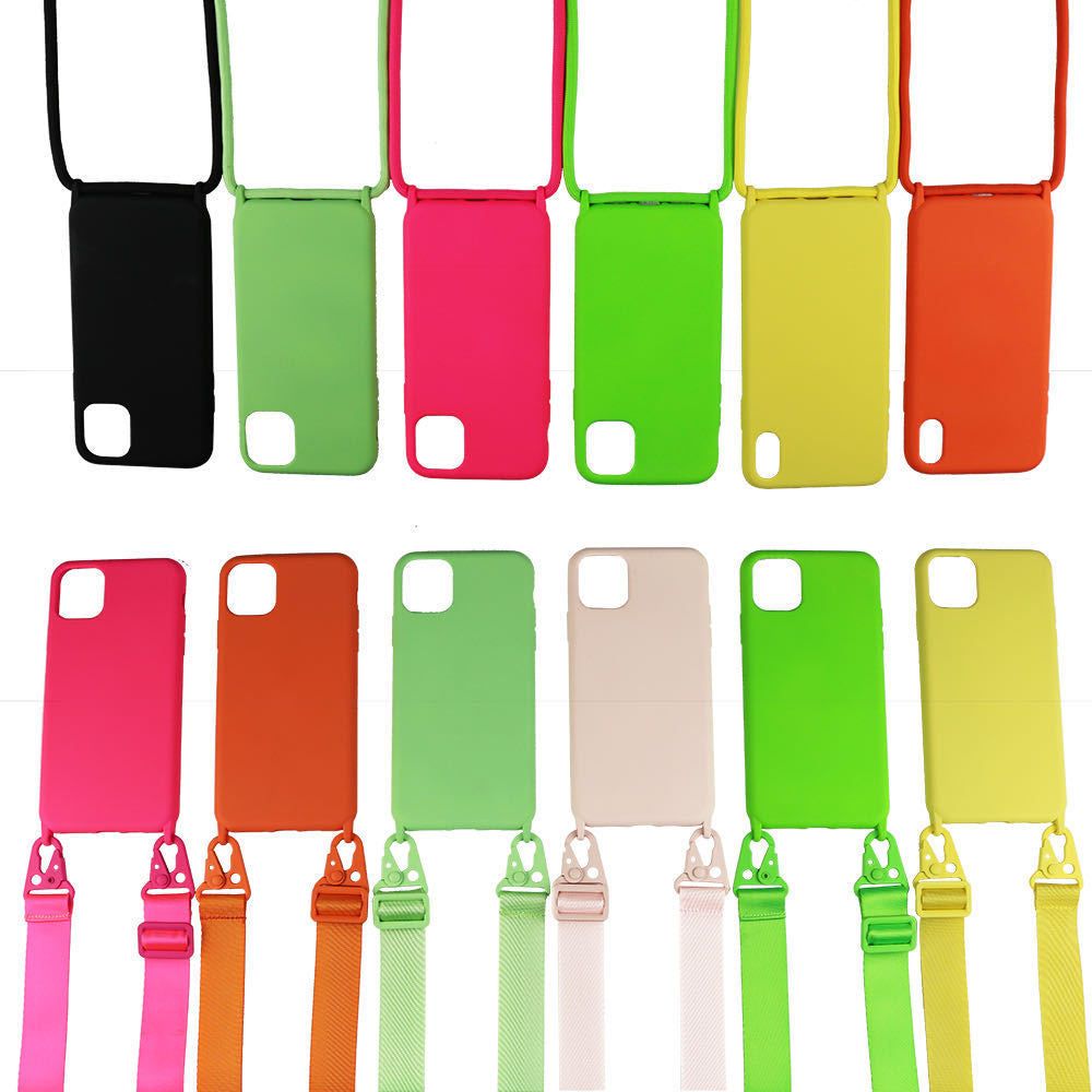 image-Liquid Silicone Crossbody Lanyard Case for iPhone 15 - Grey