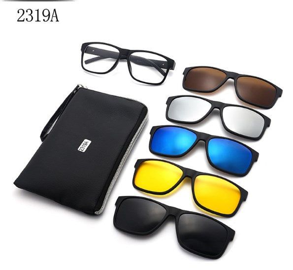 image-Polarized Sunglasses 5-in-1 Clip Set - TR90 Frame 