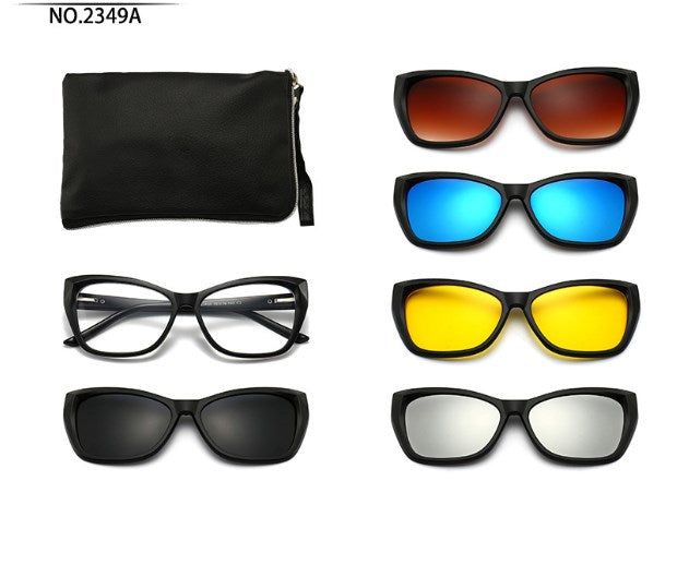 image-Polarized Sunglasses 5-in-1 Clip Set - TR90 Frame 