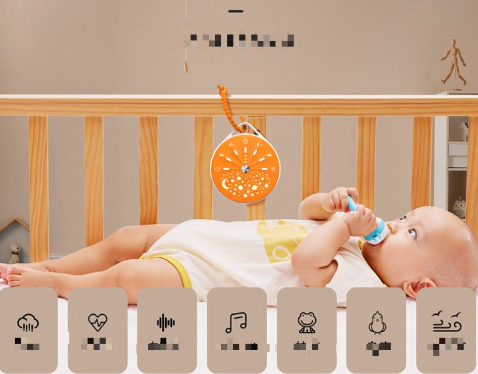 image-Three Sheep White Noise Machine - Orange LED Starry Night Light