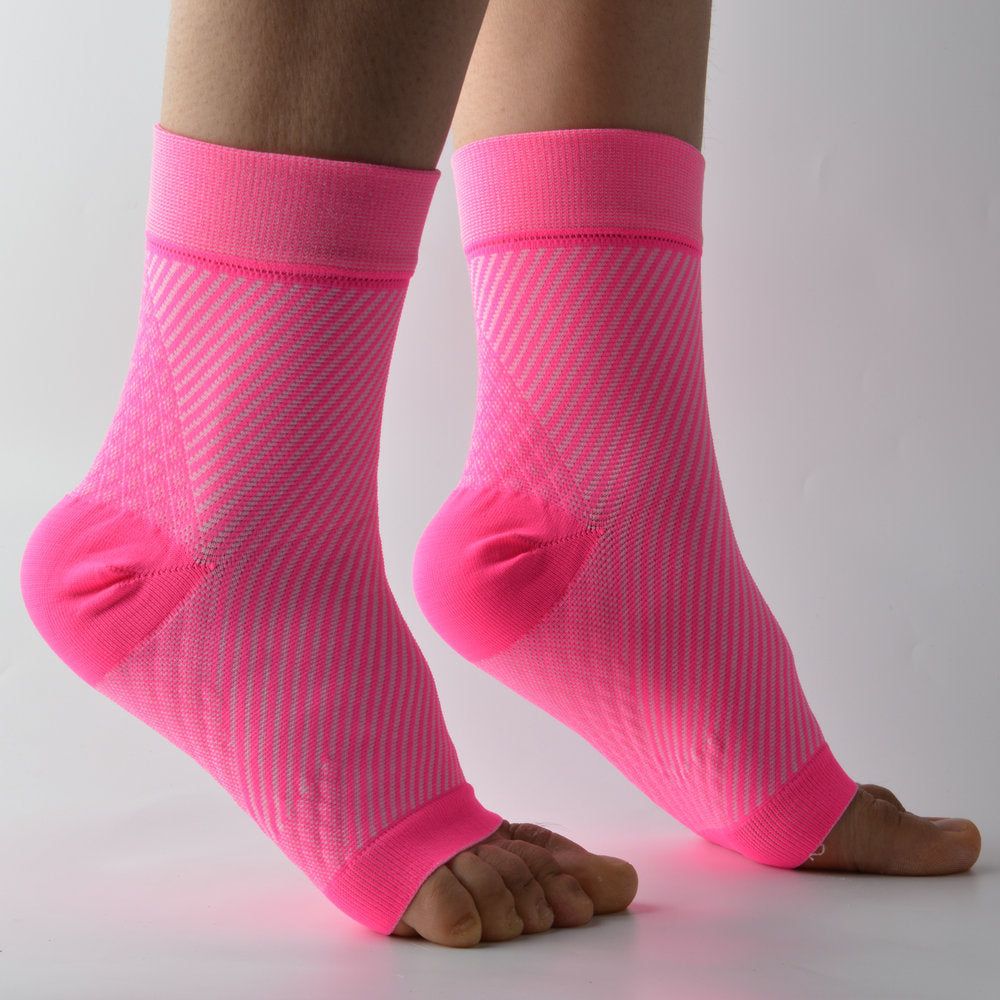 image-Compression Ankle Support Socks, Pink, L/XL