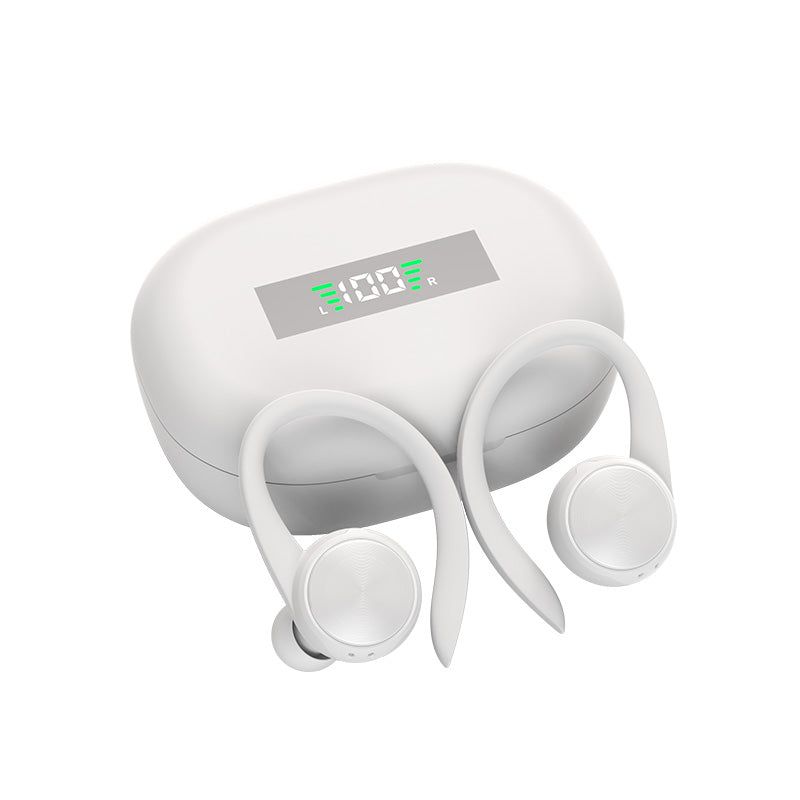 image-Wireless Bluetooth Headphones with Charging Case - Black/White