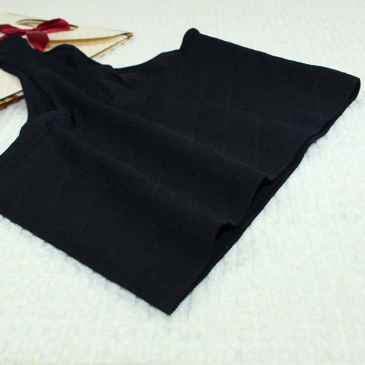 image-Nylon Tummy Control Thong - Black Mid-Waist
