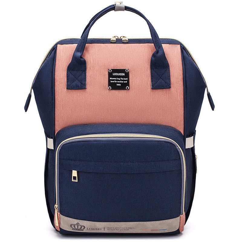 image-Mummy Maternity Bag - Nylon Zipper Backpack Diaper Bag, 30x22x39cm