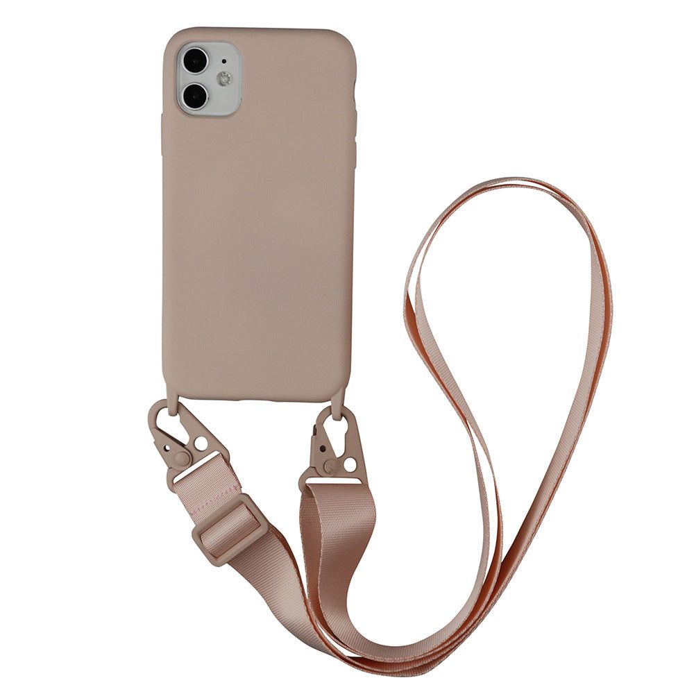 image-Liquid Silicone Crossbody Lanyard Case for iPhone 15 - Grey