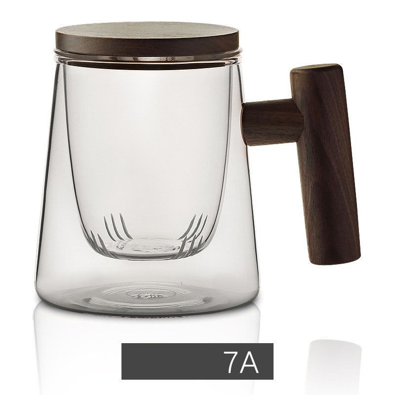 image-Tea Separation Filter Transparent Water Cup Borosilicate Glass 300-450ml