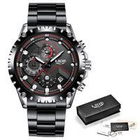 image-LIGE Milan Mesh Quartz Watch - Chronograph Black