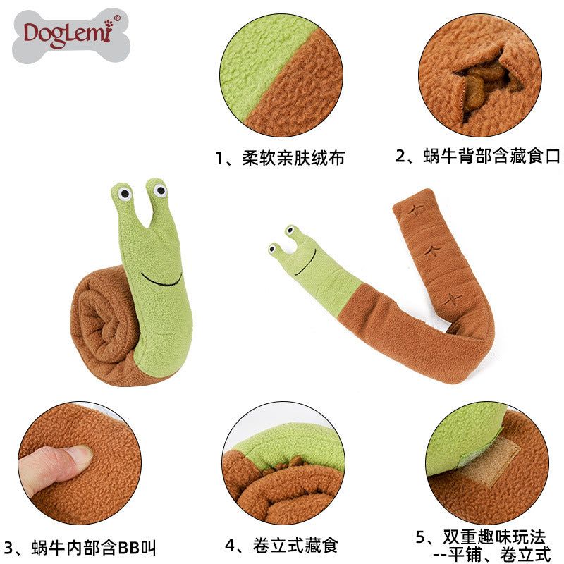 image-DogLemi Snail Sniffing Dog Toy - Plush Interactive