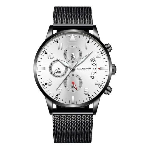 image-Men's Quartz Wrist Watch - Stainless Steel Case and Band 