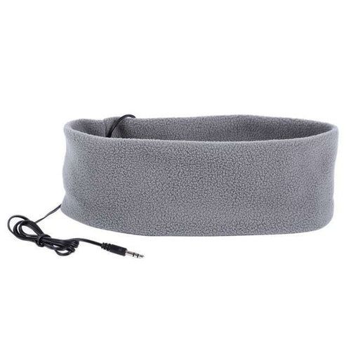 image-Sleep Headband Headphones with Sleep Mask - Soft Cotton Black