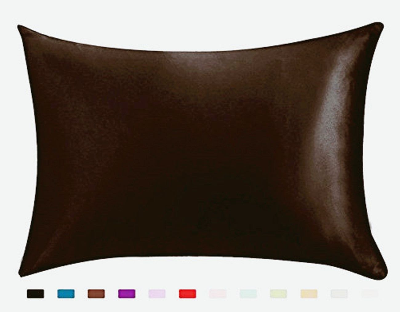 image-Satin Solid Color Simulation Silk Pillowcase 75x50cm