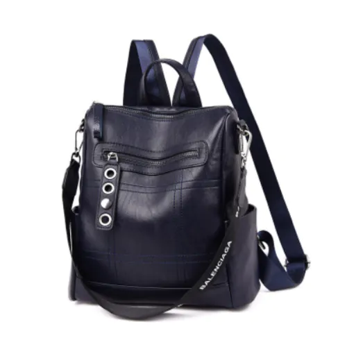 image-Women's Sheepskin Leather Backpack - 30cm Solid Color