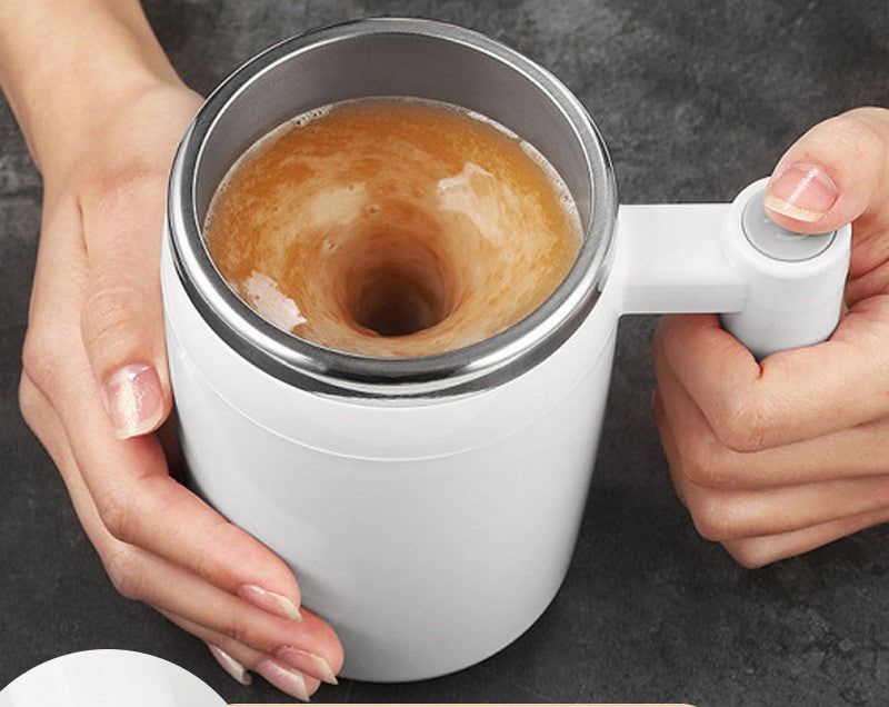 image-Fully Automatic Stainless Steel Rechargeable Water Cup - White/Black