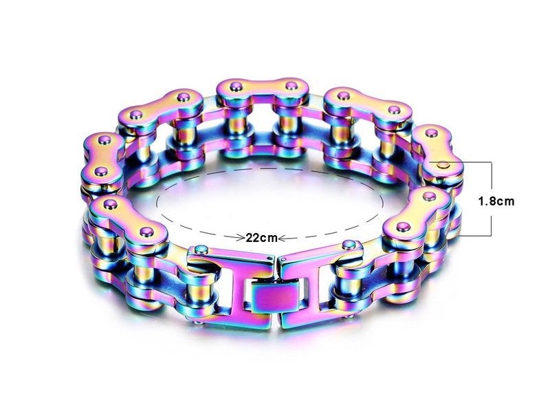 image-Stainless Steel Bike Chain Bracelet - 22cm Black