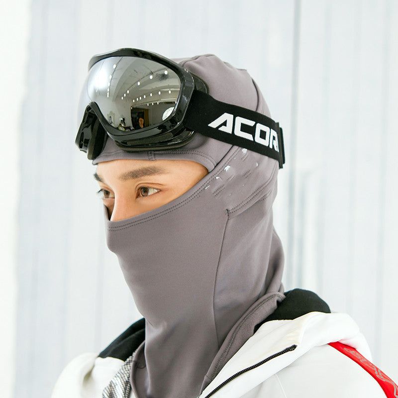 image-Velvet Windproof Ski Head Cover - Black 