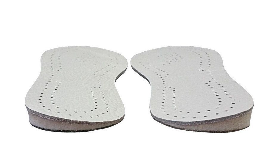 image-Orthopedic Leather Insoles - White Unisex Leg Correction