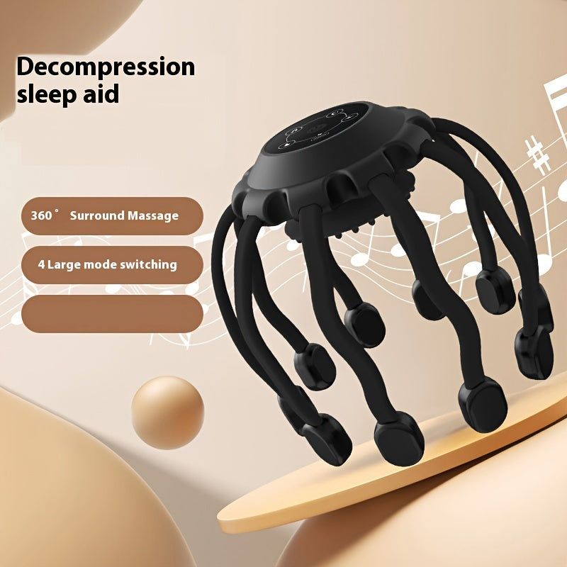 image-Multi-Claw Electric Head and Scalp Massager - USB Rechargeable Black