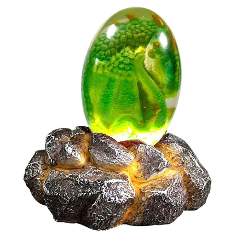 image-LED Lava Dragon Egg - Transparent Resin Dinosaur Ornament