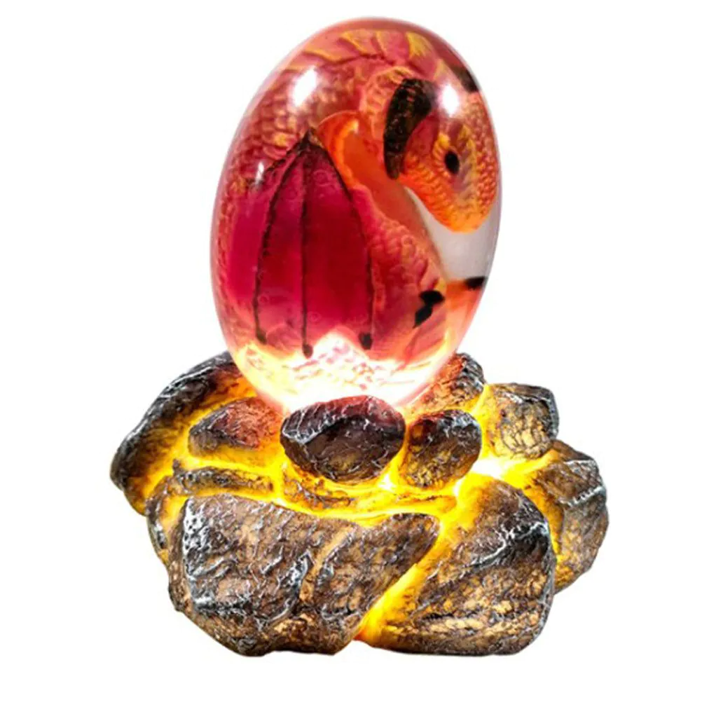 image-LED Lava Dragon Egg - Transparent Resin Dinosaur Ornament