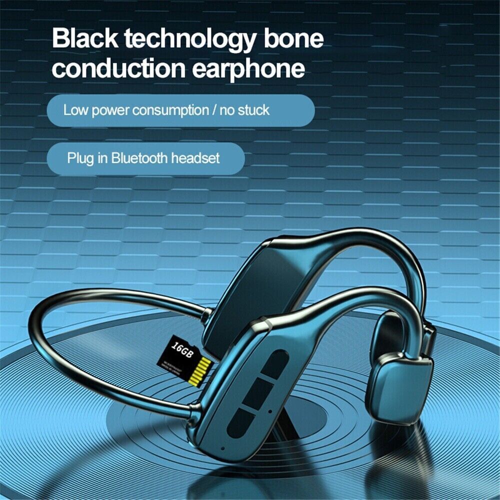 image-Bone Conduction Wireless Bluetooth 5.1 Headphones - IP5 Black 
