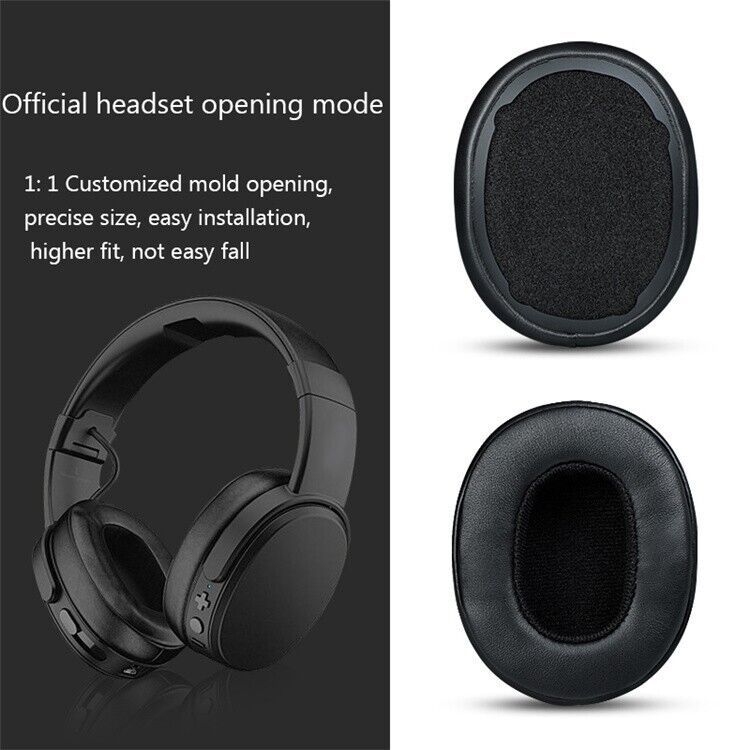 image-Replacement Ear Pads for Skullcandy Crusher & Hesh - Black PU Leather