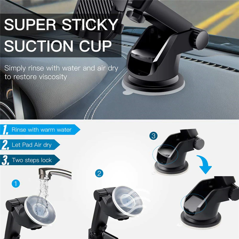 image-Universal 360° Car Phone Mount Holder for Windshield & Dashboard