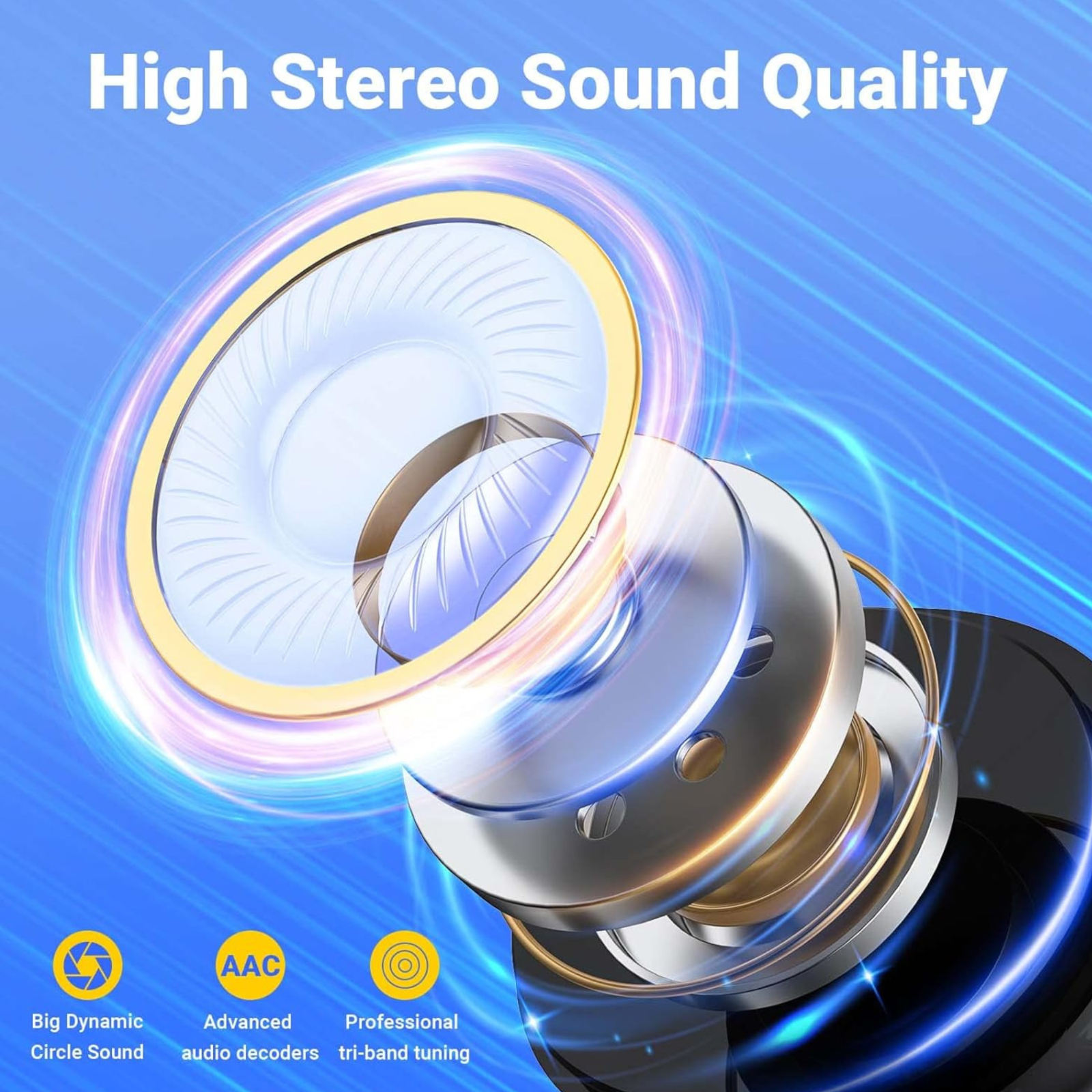 image-TWS Bluetooth 5.3 Earbuds - ANC Wireless Headphones with 1000mAh Case 
