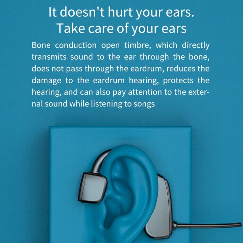 image-Bone Conduction Wireless Bluetooth 5.1 Headphones - IP5 Black 