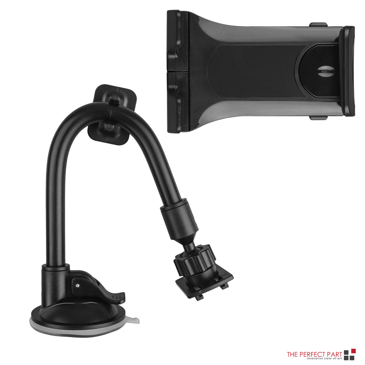 image-Universal Car Windshield Mount - 13" Gooseneck Holder for 4-12" Devices