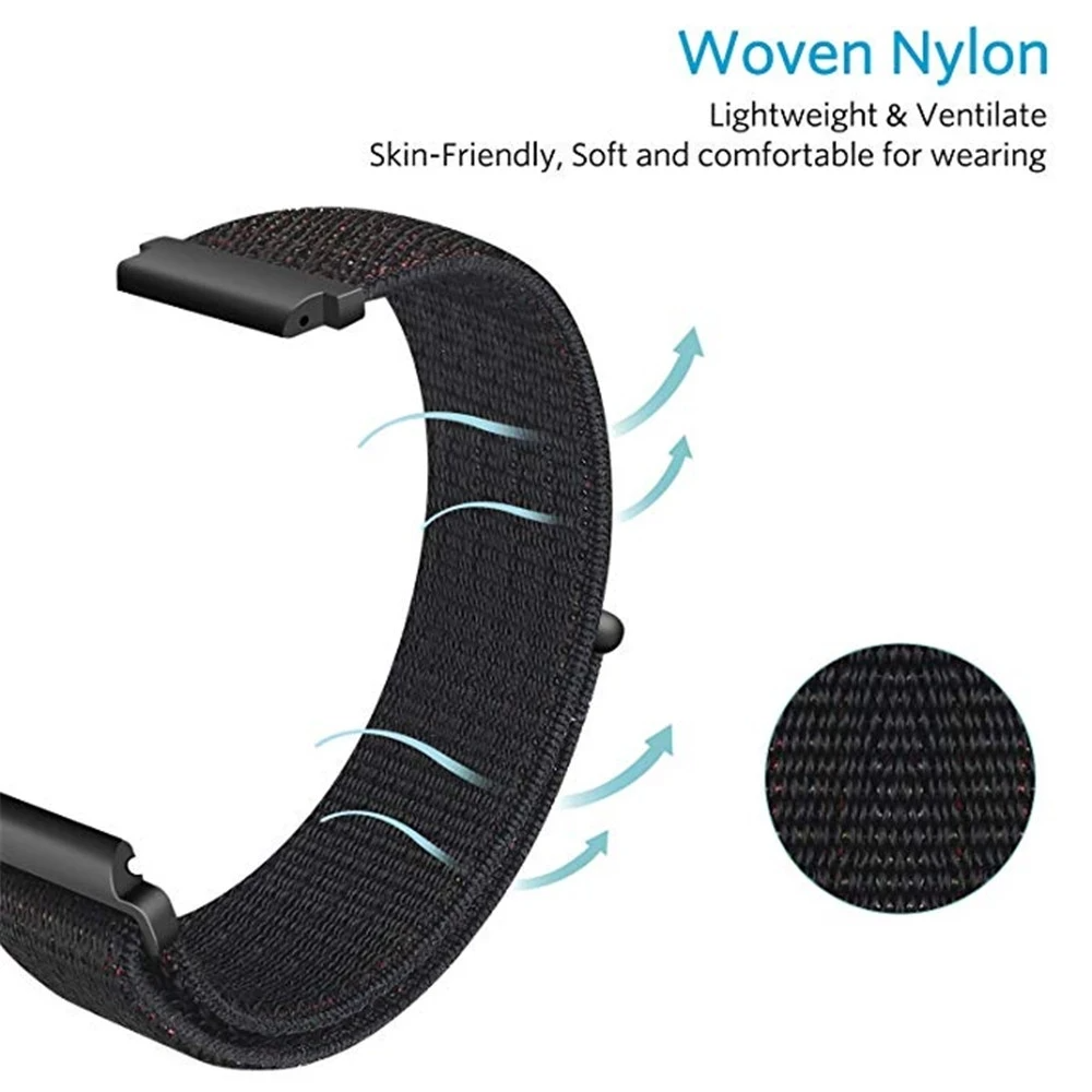 image-Woven Nylon Sport Loop Watch Band with Quick Release Strap