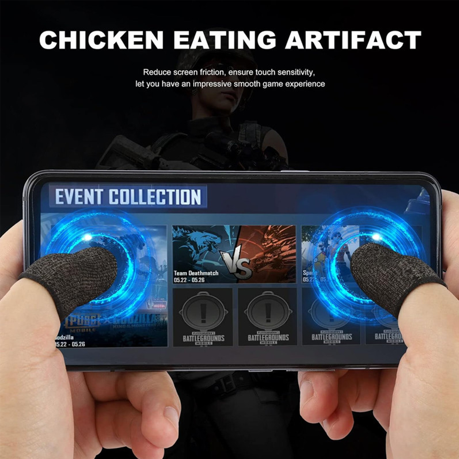 image-10 Pcs Mobile Gaming Finger Sleeves - Black Copper Fiber