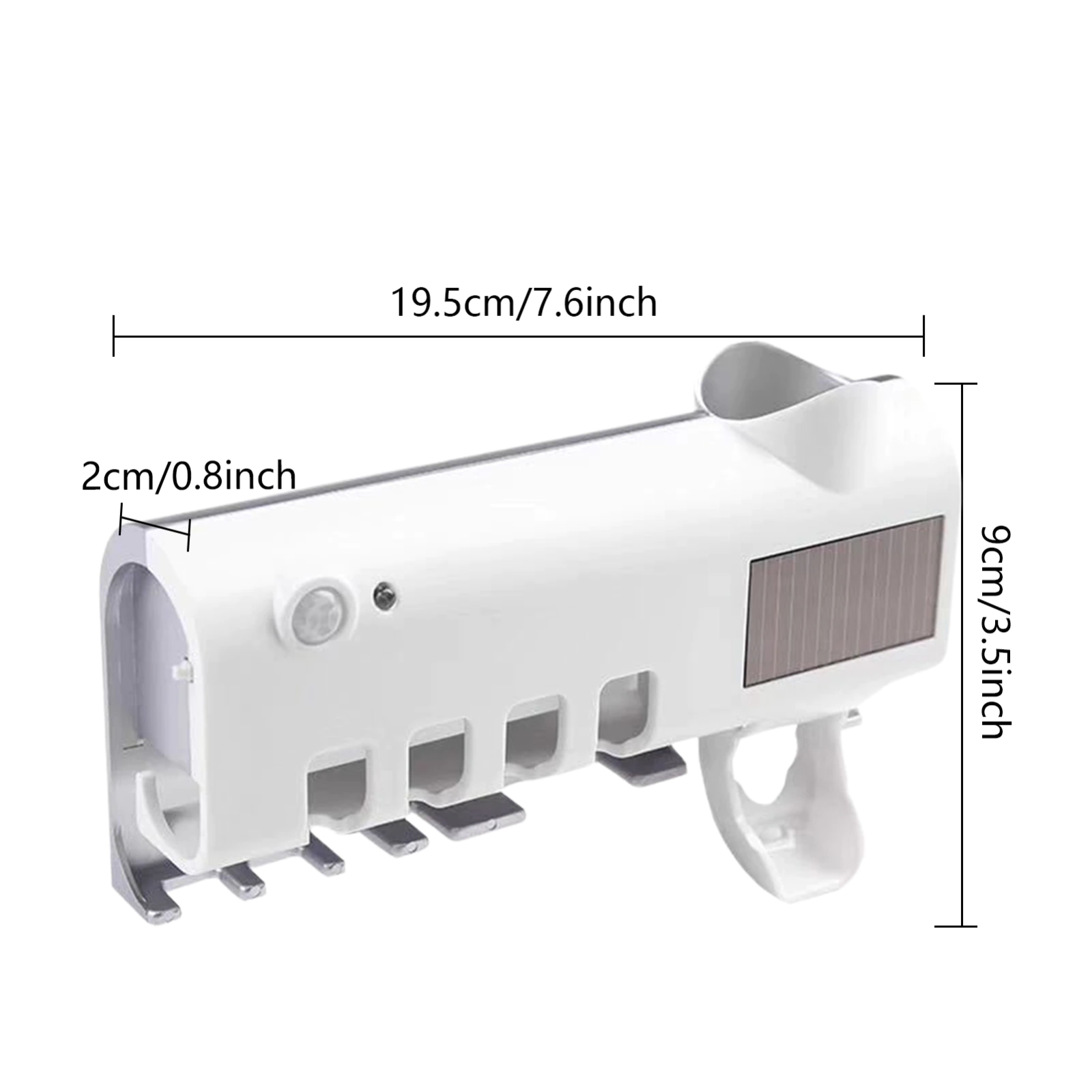 image-UV Toothbrush Sanitizer Holder & Automatic Toothpaste Dispenser 