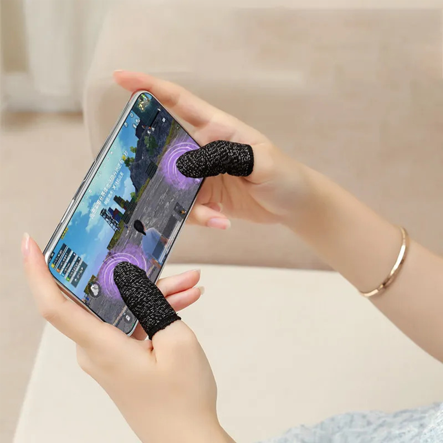 image-10 Pcs Mobile Gaming Finger Sleeves - Black Copper Fiber