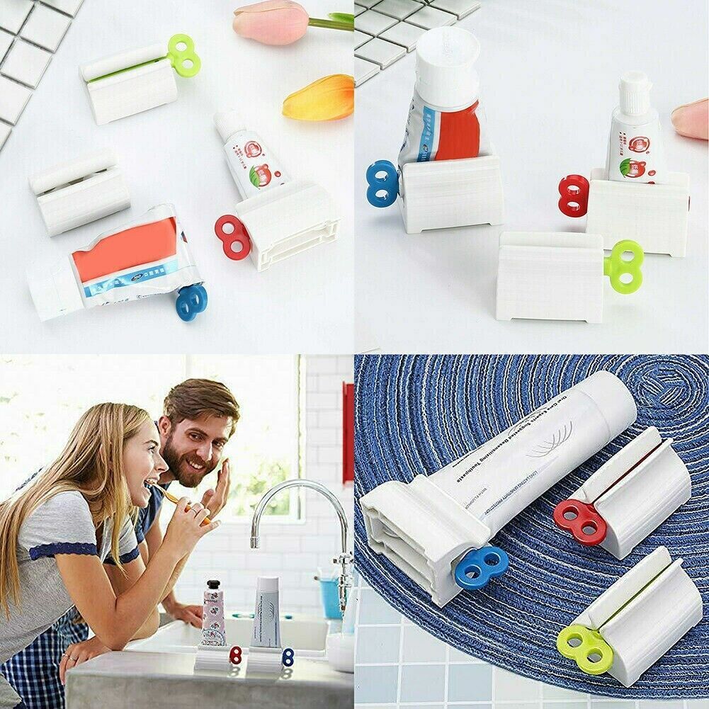 image-6-Pack Rolling Toothpaste Squeezer Dispenser Stand - ABS Plastic