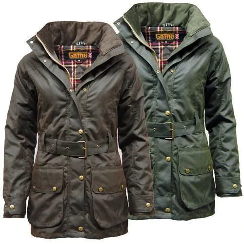 image-Antique Waxed Padded Jacket - Brown/Olive Quilted Tartan Lining