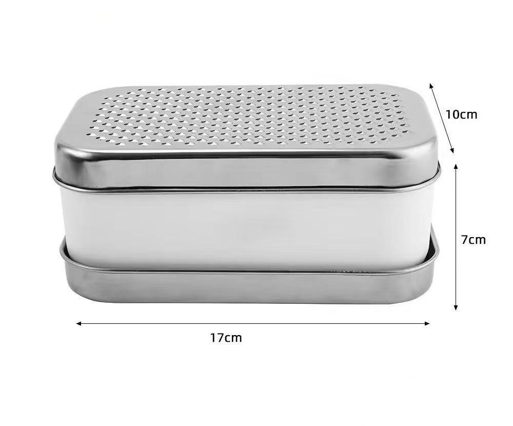 image-Double-sided Grater Cheese Chopper, Oval Design, Rectangular Grater, Ginger Shredder